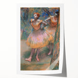 Extra large rolled print of Edgar Degas's impressionistic floral artwork in pastel shades.