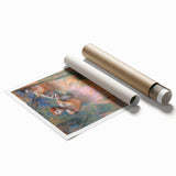 Extra large rolled print of Edgar Degas’ floral art in soft pastel shades.