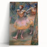 Black and white Edgar Degas ballerina print on stretched canvas, suitable as kitchen wall art or for a bedroom.
