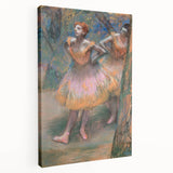 Edgar Degas-inspired ballerina painting on stretched canvas, in soft pastel shades, ideal for kitchen wall art.