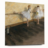 Side view of an Edgar Degas-inspired acrylic print featuring soft pastel tones, ideal for bedroom or dining room art.