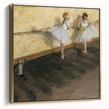 Framed canvas featuring a vintage Edgar Degas landscape painting in muted earth tones, ideal for bedroom wall art.