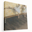 Edgar Degas-inspired ballerina painting on stretched canvas, featuring soft pastel hues, ideal for kitchen wall art.