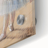 Mid-century modernist large abstract art print on acrylic, featuring dynamic brushstrokes in muted earth tones.