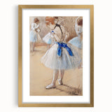Extra large wall art featuring an abstract print of Edgar Degas' design in textured style, framed in gold.