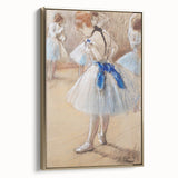 Vintage poster art of a landscape painting on a framed canvas with muted earth tones, ideal for bedroom wall decor.