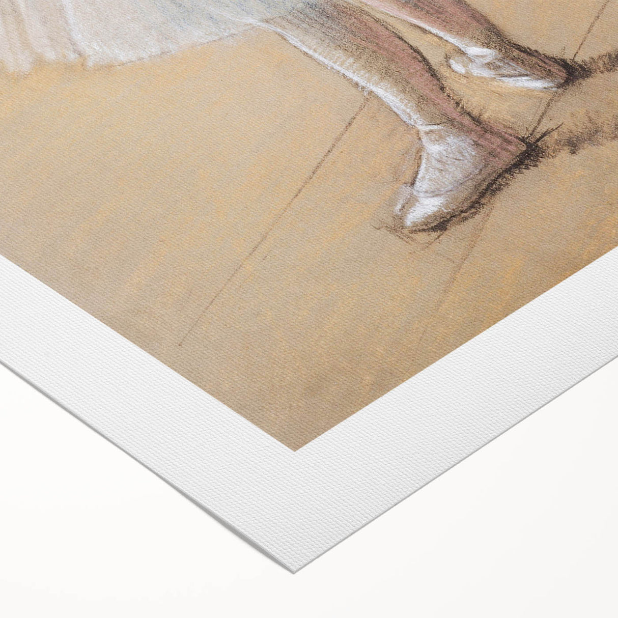 Art deco poster featuring a serene blue and cream palette Edgar Degas design on rolled canvas.