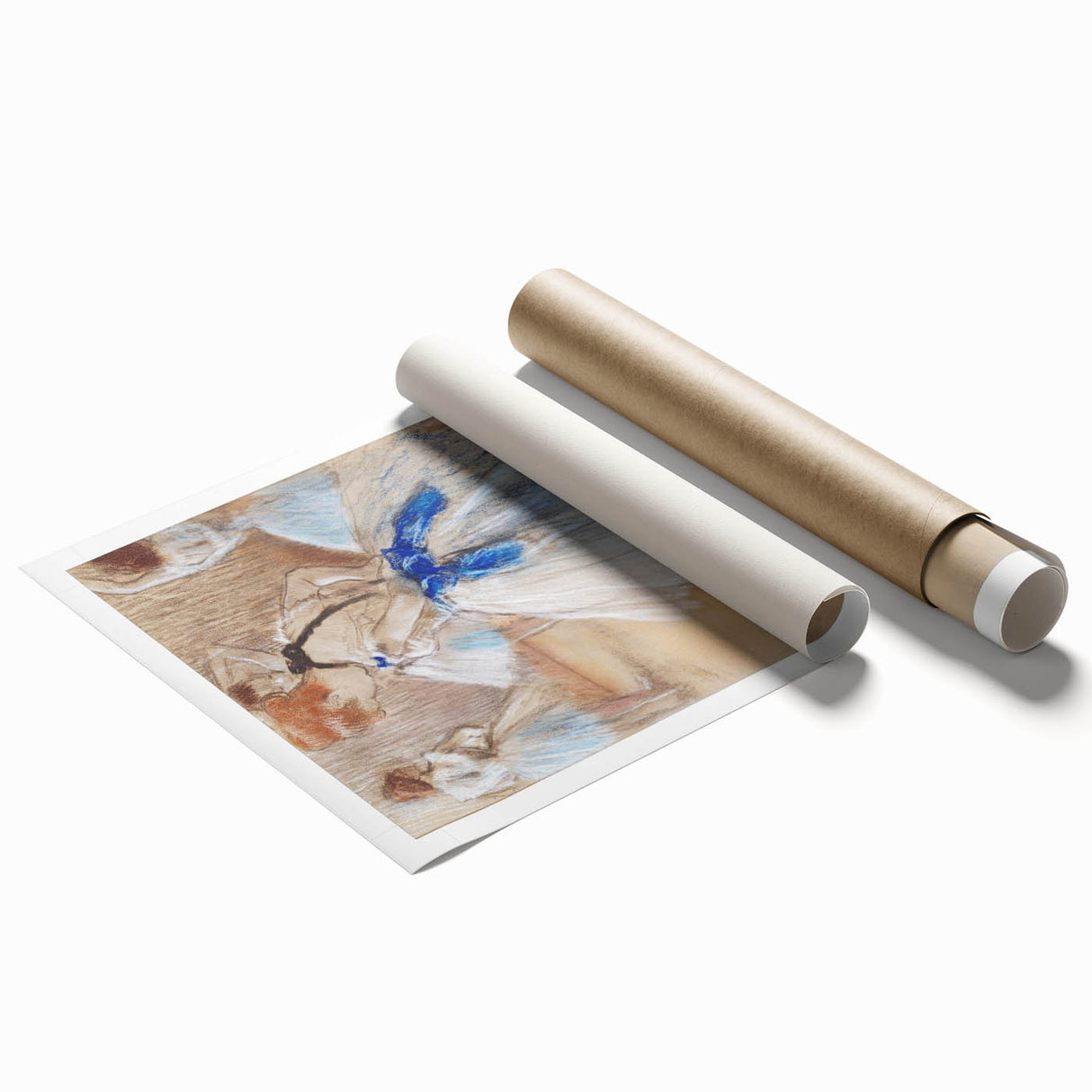 Extra large rolled print of Edgar Degas's floral art, featuring soft pastel shades.