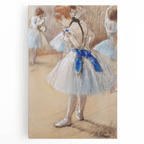 Black and white print of Edgar Degas' ballerinas on large stretched canvas, ideal for kitchen wall art.