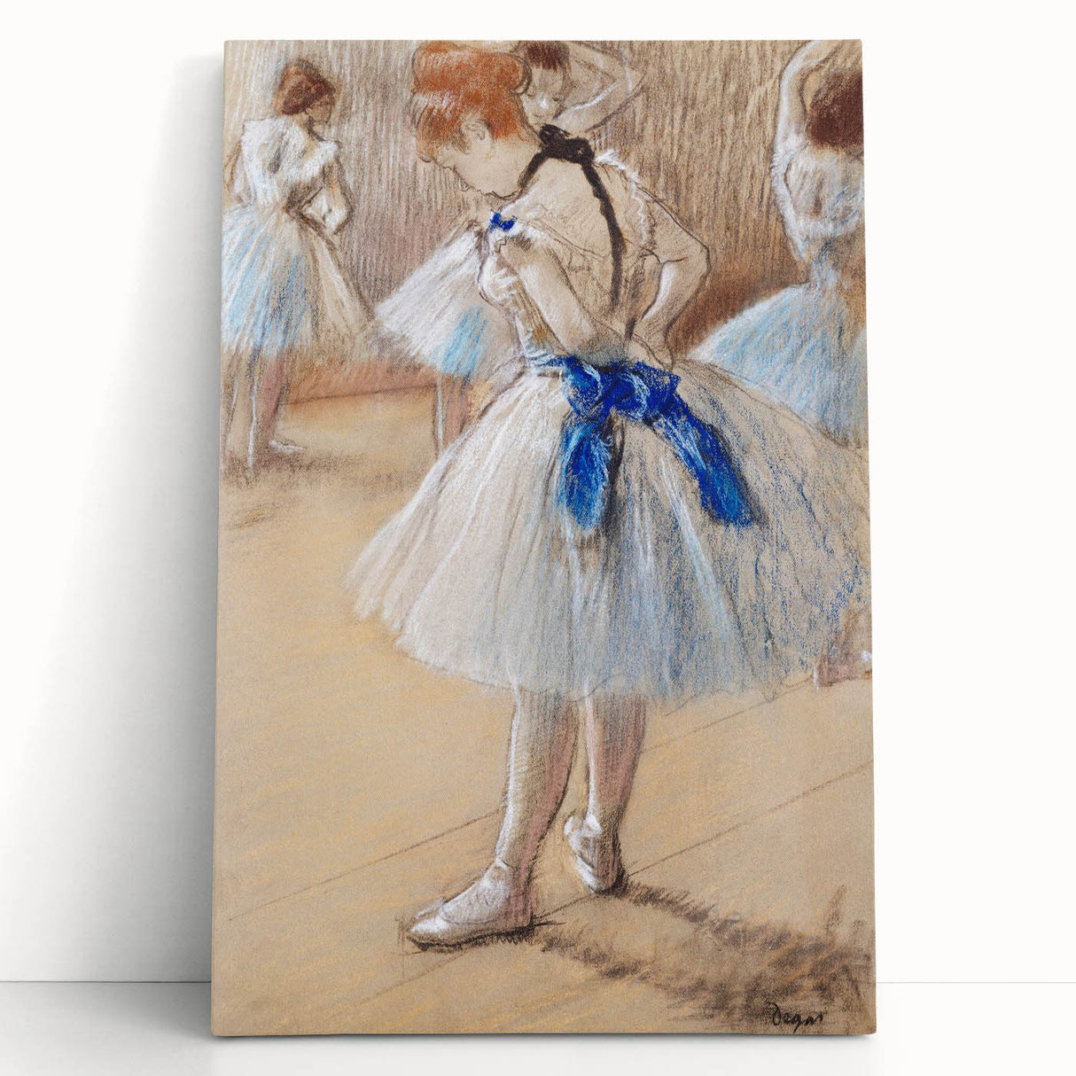 Black and white Edgar Degas print on stretched canvas, ideal for kitchen wall art or bedroom ambiance.