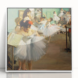Edgar Degas-inspired acrylic print featuring a dance rehearsal scene in muted pastel tones, ideal for nursery wall art.