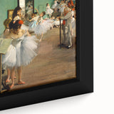 Black wall art featuring a textured, colorful impressionist style painting on a framed canvas.