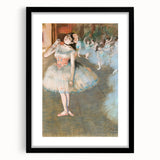 Extra large abstract art print featuring colorful, textured brush strokes on a black framed canvas.