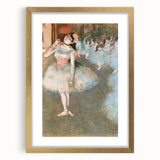 Extra large canvas featuring an abstract art print of Edgar Degas' dancers in muted colors, ideal for living room decor.