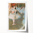 Edgar Degas-inspired floral art on a rolled print, featuring soft pastel hues, perfect for dining room or bathroom decor.