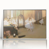 Art deco poster of Edgar Degas design in white framed acrylic, featuring muted pastel shades, ideal for nursery wall art.