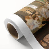 Art deco poster of a ballet scene in pastel shades on rolled canvas, ideal for nursery wall art or dining room decor.