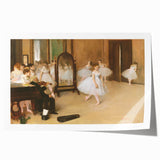 Edgar Degas-inspired floral art on a rolled print, featuring soft pastel tones.