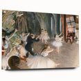 Edgar Degas-inspired acrylic glass print featuring ballerinas, using pastel and neutral tones.