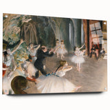 Edgar Degas-inspired acrylic glass print featuring ballerinas, using pastel and neutral tones.