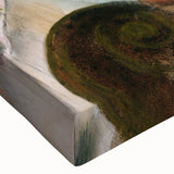 Large art depicting a black and white Edgar Degas landscape painting on stretched canvas, suitable for bedroom wall decor.