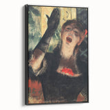 Black and white framed canvas of a vintage Edgar Degas landscape painting, ideal for bedroom wall decor.