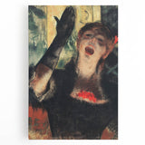 Black and white print of Edgar Degas' dancers on stretched canvas, ideal for kitchen wall art.