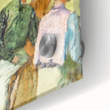Large abstract wall art by Edgar Degas in mid-century modernist style, featuring muted earth tones on an acrylic glass.