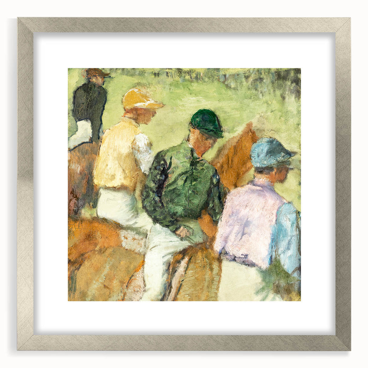 Textured art depicting an abstract dancer in muted pastels on a framed canvas, ideal for bedroom art.