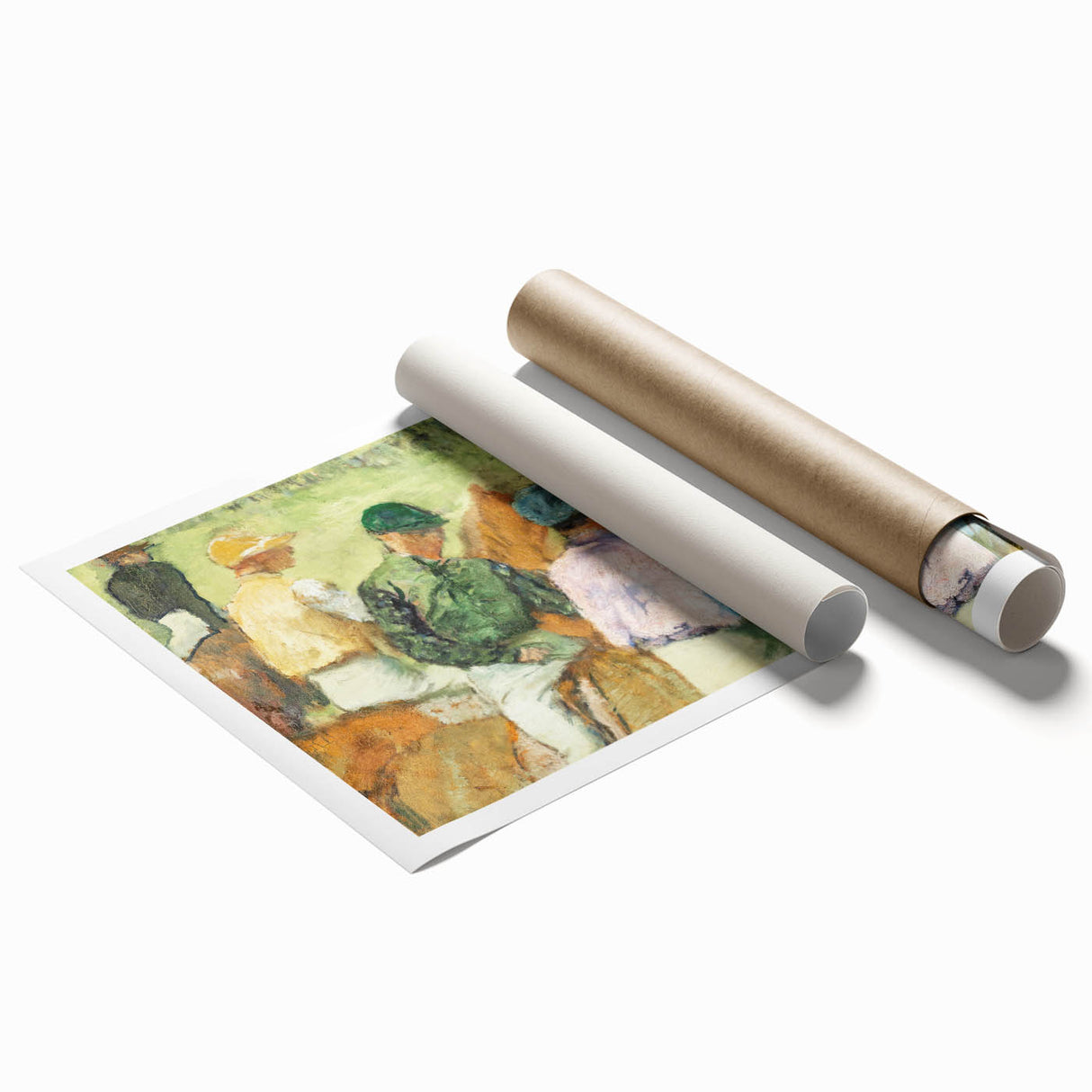 Extra large rolled print of Edgar Degas's floral artwork in soft pastel shades.