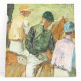 Black and white print of Edgar Degas' dancers on stretched canvas, ideal for kitchen wall art or bedroom ambiance.