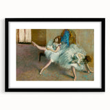 Abstract art print featuring Edgar Degas-inspired dancers in vibrant colors on a large textured canvas.