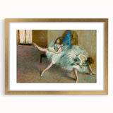 Extra large wall art featuring an abstract print of Edgar Degas's design in a gold frame, with textured surfaces.
