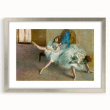 Textured art print of an abstract Edgar Degas design in silver frame, featuring soft pastel shades, ideal for bedroom art.