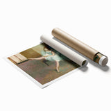 Extra large rolled print depicting a floral scene in pastel shades, suited for classy bathroom or large living room decor.