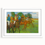 Abstract art print of dancers in soft pastel shades on a white framed canvas, suitable for bedroom or dining room decor.