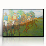 Large abstract wall art featuring mid-century modernist style in muted gray and blue tones on framed acrylic.