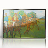 Mid-century modernist art by Edgar Degas, featuring a ballet scene in muted pastel hues on a framed acrylic print.