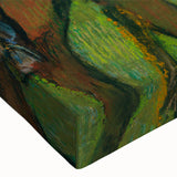 Close-up of a large canvas print featuring a black and white landscape painting by Edgar Degas, ideal for bedroom wall art.