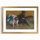 Extra large wall art featuring an abstract interpretation of Edgar Degas' style in textured gold tones.