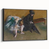 Black and white Edgar Degas landscape painting on framed canvas, ideal for bedroom wall decor.