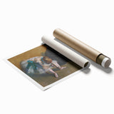 Extra large rolled print of Edgar Degas' floral art in soft pastel shades, ideal for classy bathroom wall art.