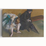 Large black and white stretched canvas featuring an Edgar Degas painting, ideal for kitchen wall art.