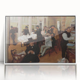 Edgar Degas-inspired acrylic print featuring ballet dancers in pastel tones, framed in white, suitable for nursery wall art.