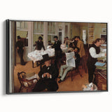 Black and white Edgar Degas landscape painting on framed canvas, ideal for bedroom wall art.