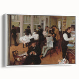 Vintage poster art of a ballet scene, framed canvas in black and white with colorful accents, ideal for living room decor.