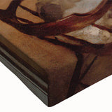 Black and white landscape painting on large stretched canvas, featuring a serene nature scene, ideal for bedroom wall decor.