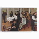 Black and white print of Edgar Degas' dancers on stretched canvas, ideal for kitchen wall art.