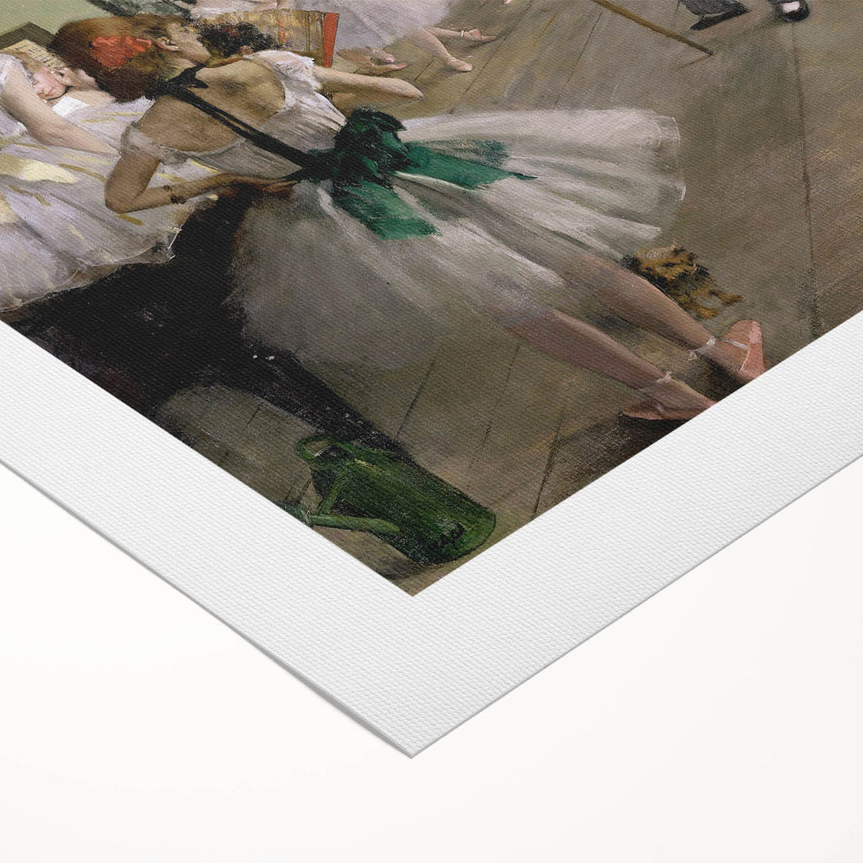 Art deco poster of a ballet scene with pastel shades on rolled canvas, suitable for dining room or bathroom wall art.