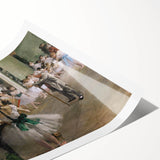 Extra large wall art featuring line art flowers in black on white, rolled print format, suited for large living room decor.